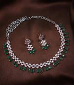 cubic zirconia american diamond necklace jewellery set