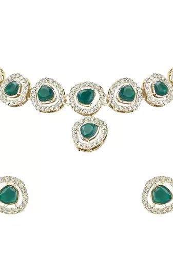 traditional stone choker necklace jewellery set 