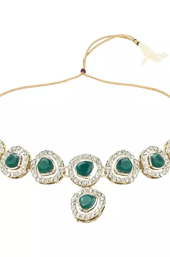 traditional stone choker necklace jewellery set 