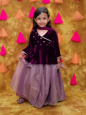 Kid1 alina velvet lehenga 1