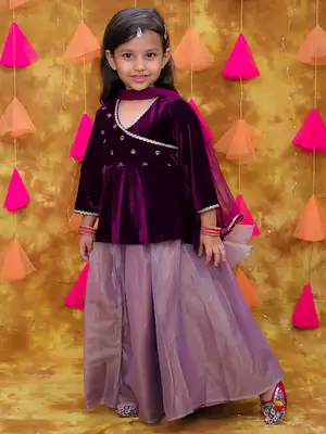 Kid1 alina velvet lehenga 3