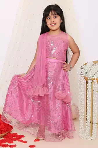 Kid1 starlet choli with sequins net lehenga and dupatta