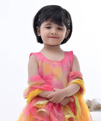 Multicolor embroidered georgette girls sharara set 5