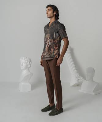 Turkish coffee canvas art printed work italian crepe shirt 2