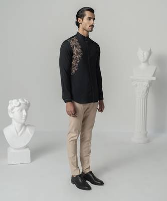 Black phoenix blaze printed work twill shirt 2
