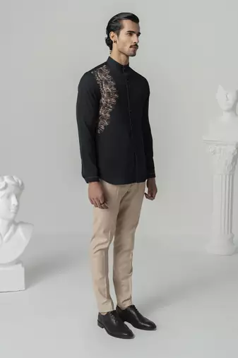 Black phoenix blaze printed work twill shirt
