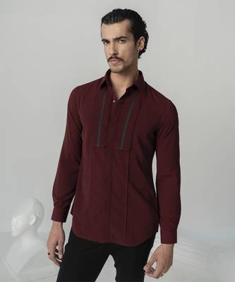 Wine wine whispers plain work japanese polyester shirt 1