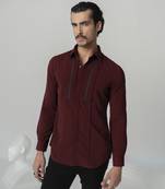 Wine wine whispers plain work japanese polyester shirt