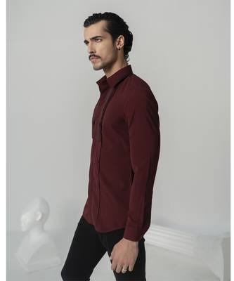 Wine wine whispers plain work japanese polyester shirt 2