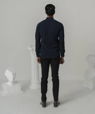 Midnight blue midnight thunder plain work japanese polyester shirt 3