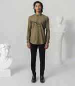 Khakee ethereal stream printed work italian crepe shirt