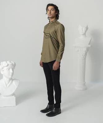 Khakee ethereal stream printed work italian crepe shirt 2