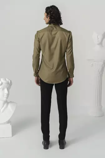 Khakee ethereal stream printed work italian crepe shirt