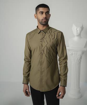 Khakee eclipse lines printed work japanese polyester shirt 4