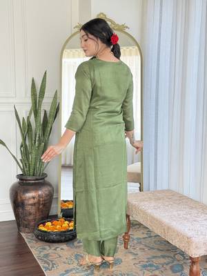 Women Embroidered Viscose Kurta Pant and Dupatta set 2