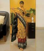 Yellow art silk patola saree