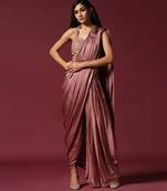 Dusty pink dhoti drape saree