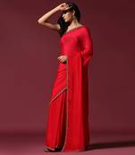 The gold embroidered eternal red saree