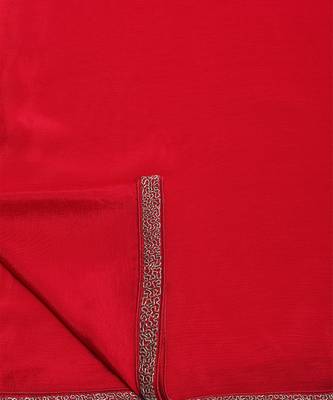 The gold embroidered eternal red saree 3