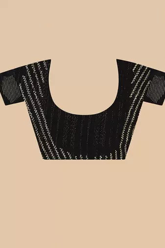 Black georgette sequins saree