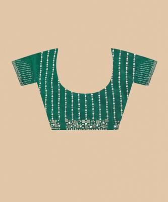Green embroidered & embellished saree 2
