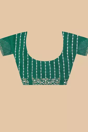 Green embroidered & embellished saree