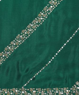 Green embroidered & embellished saree 4