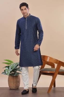 Arruga sylish sequins embroidery rayon kurta pajama 1