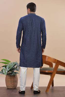 Arruga sylish sequins embroidery rayon kurta pajama 2