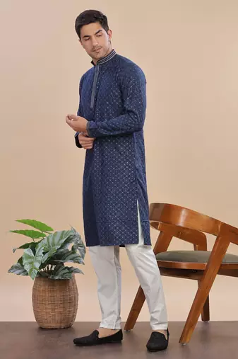 Arruga sylish sequins embroidery rayon kurta pajama