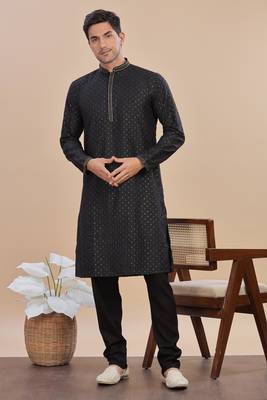 Arruga sylish sequins embroidery rayon kurta pajama 1