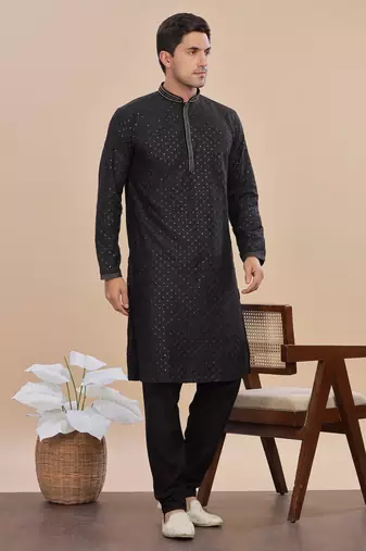 Arruga sylish sequins embroidery rayon kurta pajama