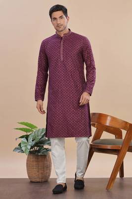 Arruga sylish sequins embroidery rayon kurta pajama 1