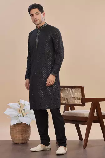Arruga sylish sequins embroidery rayon kurta pajama