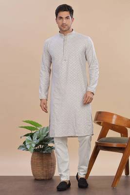 Arruga sylish sequins embroidery rayon kurta pajama 1