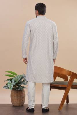 Arruga sylish sequins embroidery rayon kurta pajama 2