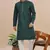 greeen sequins embroidered rayon kurta pajama