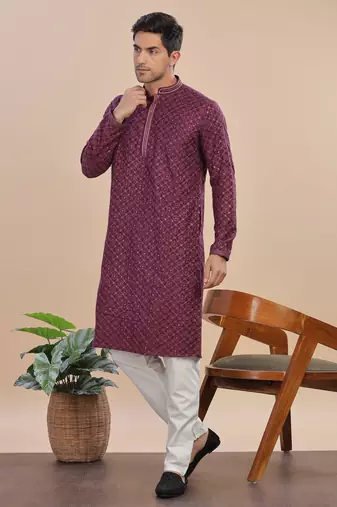 Arruga sylish sequins embroidery rayon kurta pajama