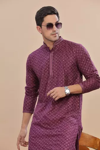 Arruga sylish sequins embroidery rayon kurta pajama