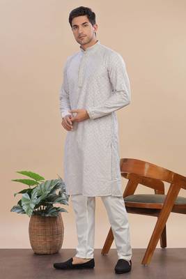 Arruga sylish sequins embroidery rayon kurta pajama 4
