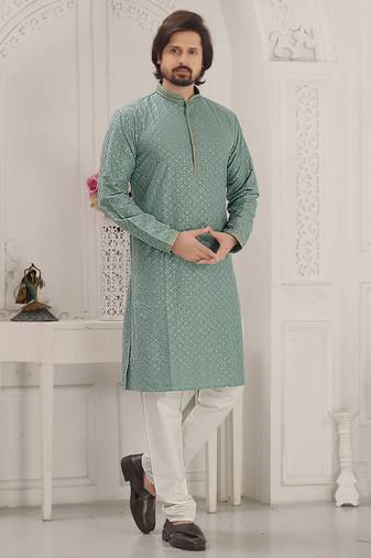 Arruga sylish sequins embroidery rayon kurta pajama