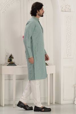 Arruga sylish sequins embroidery rayon kurta pajama 4