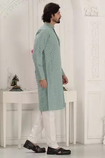 Arruga sylish sequins embroidery rayon kurta pajama