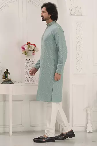 Arruga sylish sequins embroidery rayon kurta pajama