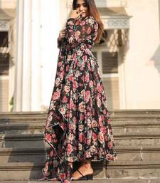 Black georgette anarkali with  dupatta