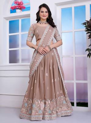 Chiku Sequins Embroidered Star Georgette Designer Indian Lehenga Choli Dress Designs 1