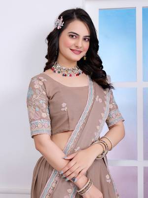 Chiku Sequins Embroidered Star Georgette Designer Indian Lehenga Choli Dress Designs 2