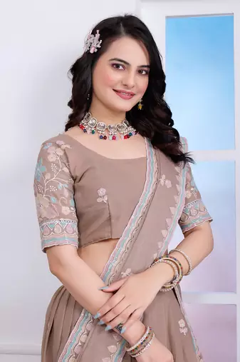 Chiku Sequins Embroidered Star Georgette Designer Indian Lehenga Choli Dress Designs
