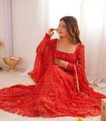  Radiant Bandhej Anarkali Set - Twirl in Tradition