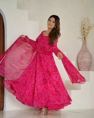  Radiant Bandhej Anarkali Set Twirl In Tradition  2